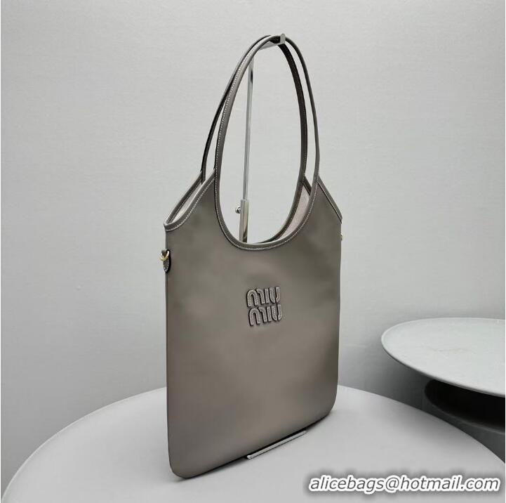 Best Product Miu Miu IVY Calfskin Leather Tote Bag 5BG231 Grey