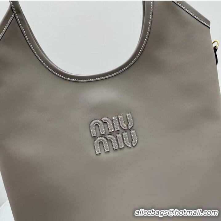 Best Product Miu Miu IVY Calfskin Leather Tote Bag 5BG231 Grey