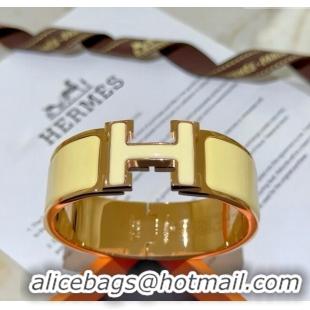 Grade Design Hermes Clic H Wide Bracelet 2cm H022817 Yellow 2025