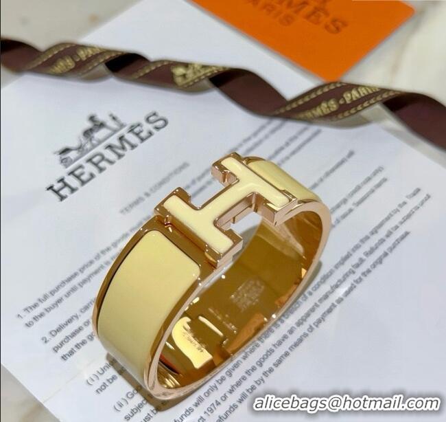 Grade Design Hermes Clic H Wide Bracelet 2cm H022817 Yellow 2025