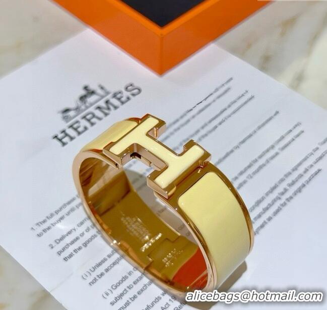 Grade Design Hermes Clic H Wide Bracelet 2cm H022817 Yellow 2025