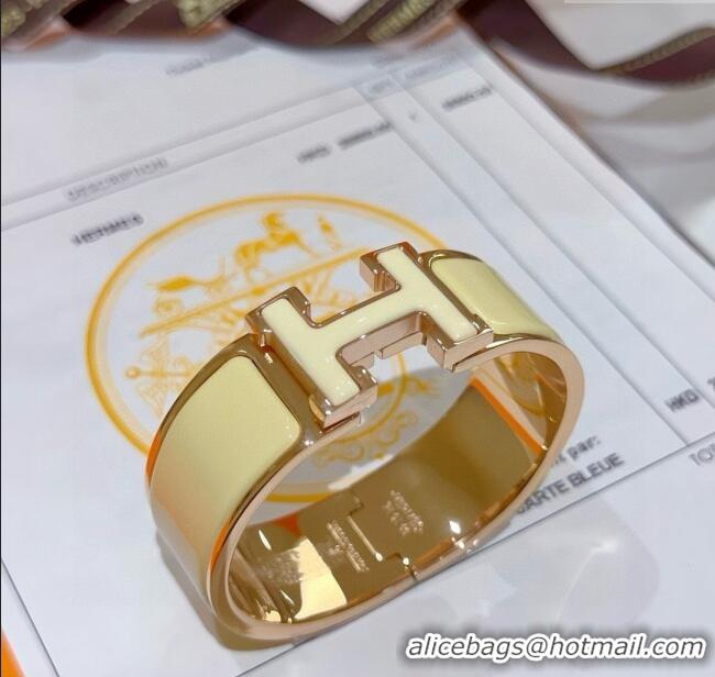 Grade Design Hermes Clic H Wide Bracelet 2cm H022817 Yellow 2025
