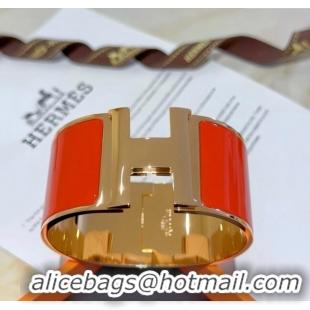 Famous Brand Hermes Clic H Wide Bracelet 3.3cm H022816 Red 2025