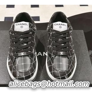 Cheap Price Chanel Ban'x Check Silky Calfskin Sneakers Black2 2025 CH041714