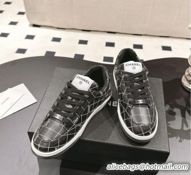Cheap Price Chanel Ban'x Check Silky Calfskin Sneakers Black2 2025 CH041714
