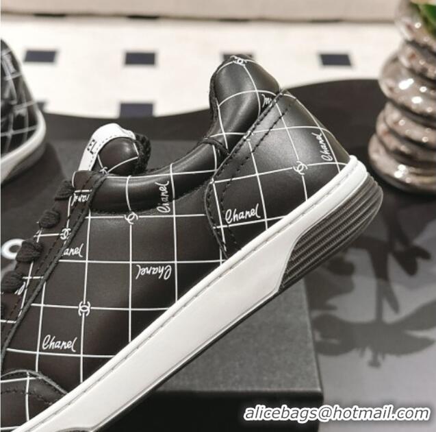 Cheap Price Chanel Ban'x Check Silky Calfskin Sneakers Black2 2025 CH041714