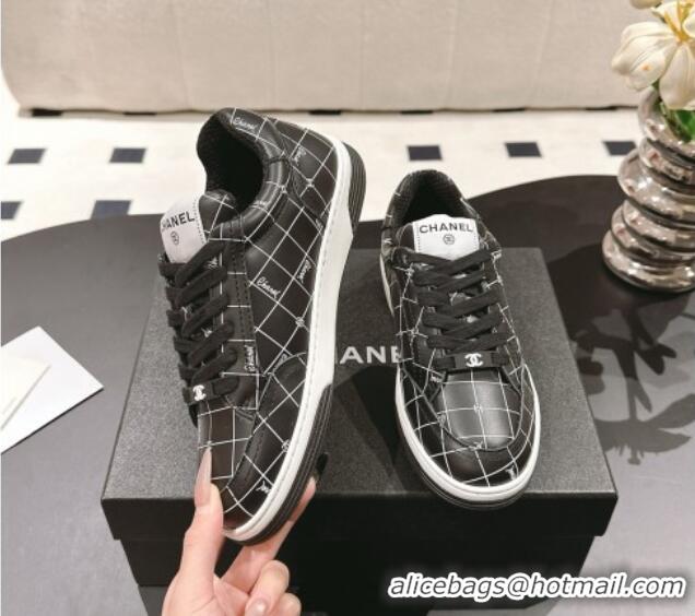 Cheap Price Chanel Ban'x Check Silky Calfskin Sneakers Black2 2025 CH041714
