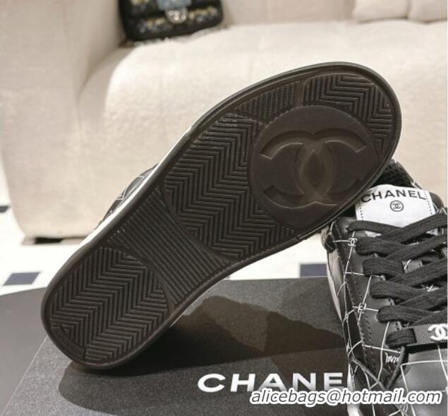 Cheap Price Chanel Ban'x Check Silky Calfskin Sneakers Black2 2025 CH041714
