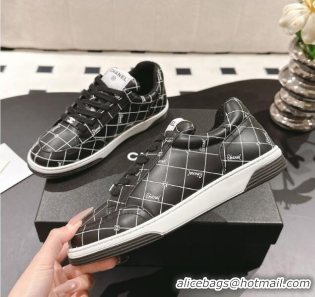 Cheap Price Chanel Ban'x Check Silky Calfskin Sneakers Black2 2025 CH041714