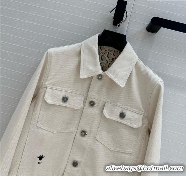 Buy Fashionable Dior Denim Jacket D041008 Beige 2025