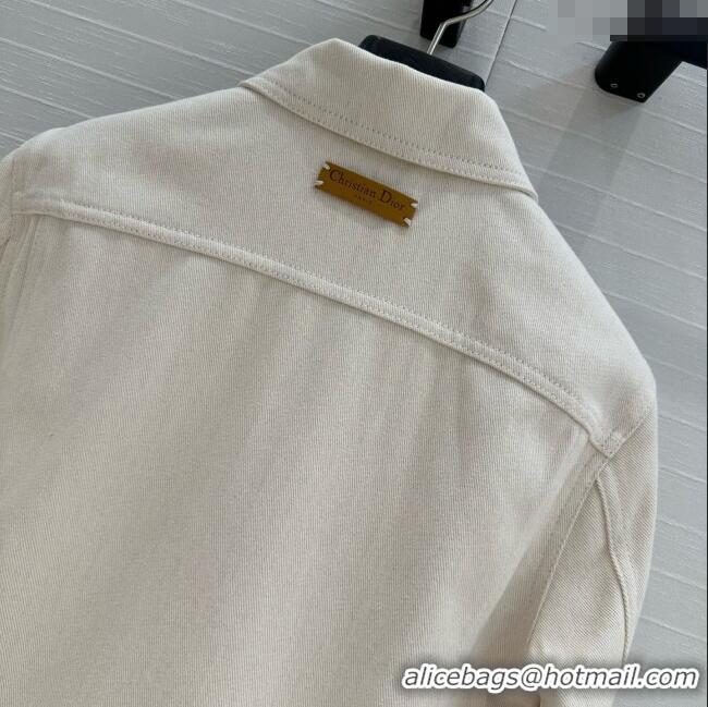 Buy Fashionable Dior Denim Jacket D041008 Beige 2025
