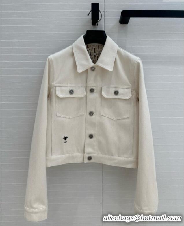 Buy Fashionable Dior Denim Jacket D041008 Beige 2025