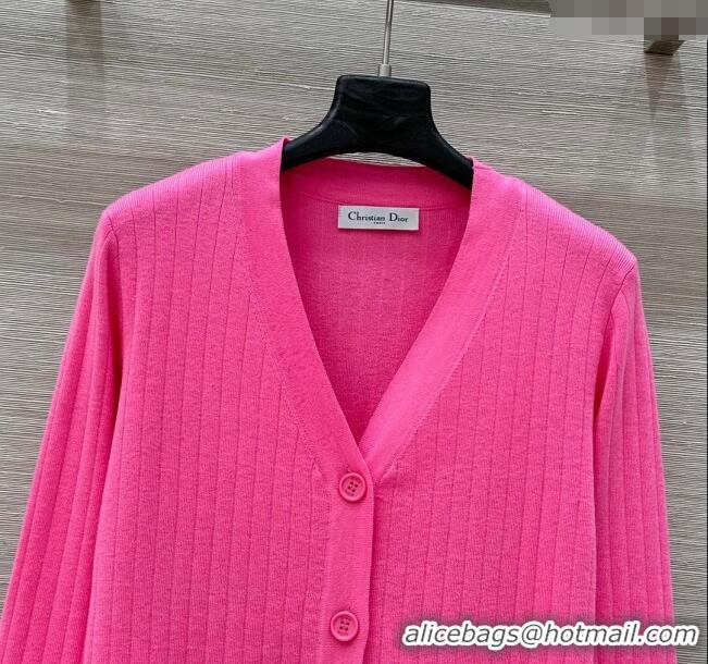 Good Product Dior Wool and Cashmere Cardigan 0411 Dark Pink 2025