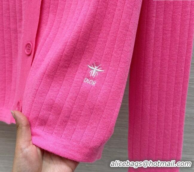 Good Product Dior Wool and Cashmere Cardigan 0411 Dark Pink 2025