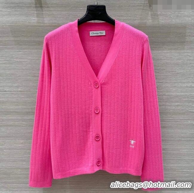 Good Product Dior Wool and Cashmere Cardigan 0411 Dark Pink 2025