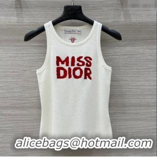 Well Crafted Dior Miss Dior Wool Cardigan Vest 0411 White/Red 2025