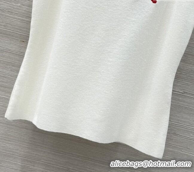 Well Crafted Dior Miss Dior Wool Cardigan Vest 0411 White/Red 2025