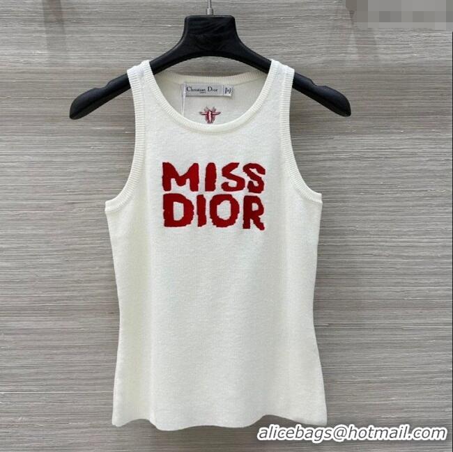 Well Crafted Dior Miss Dior Wool Cardigan Vest 0411 White/Red 2025