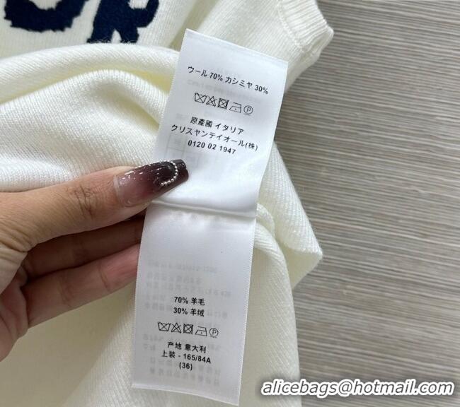 ​Top Grade Dior Miss Dior Wool Cardigan Vest 0411 White/Black 2025