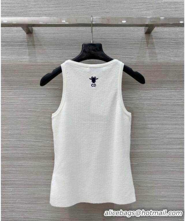 ​Top Grade Dior Miss Dior Wool Cardigan Vest 0411 White/Black 2025