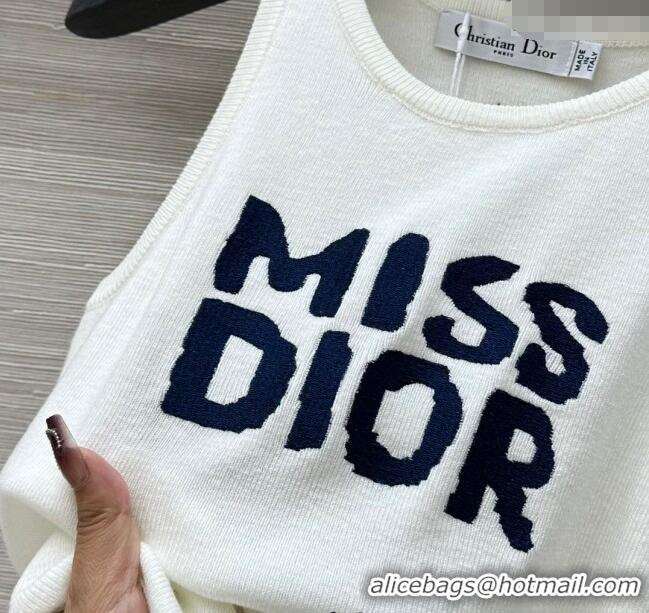 ​Top Grade Dior Miss Dior Wool Cardigan Vest 0411 White/Black 2025