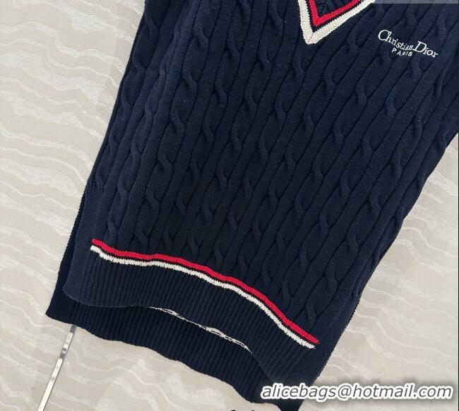 Famous Brand Dior Knit Vest 042987 Dark Blue 2025