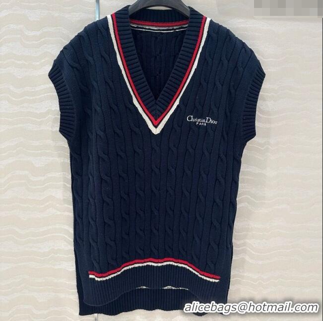 Famous Brand Dior Knit Vest 042987 Dark Blue 2025