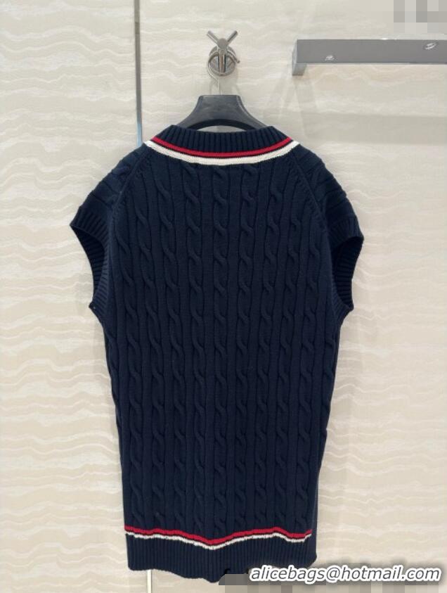 Famous Brand Dior Knit Vest 042987 Dark Blue 2025