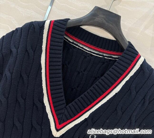 Famous Brand Dior Knit Vest 042987 Dark Blue 2025