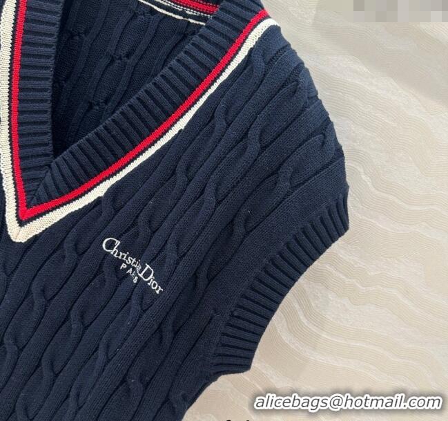 Famous Brand Dior Knit Vest 042987 Dark Blue 2025