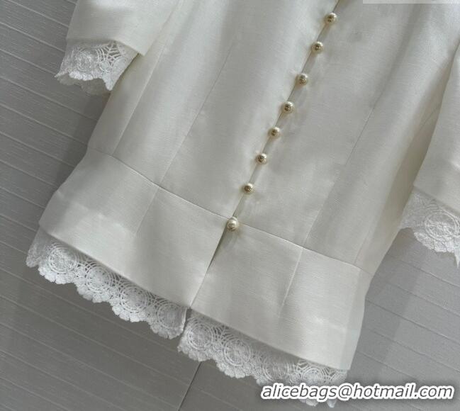 Best Grade Dior Tencel Linen Shirt 30062 White 2025