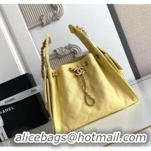 Promotional Chanel 25 Small Handbag in Grained Calfskin AS5293 Yellow Spring-Summer 2025