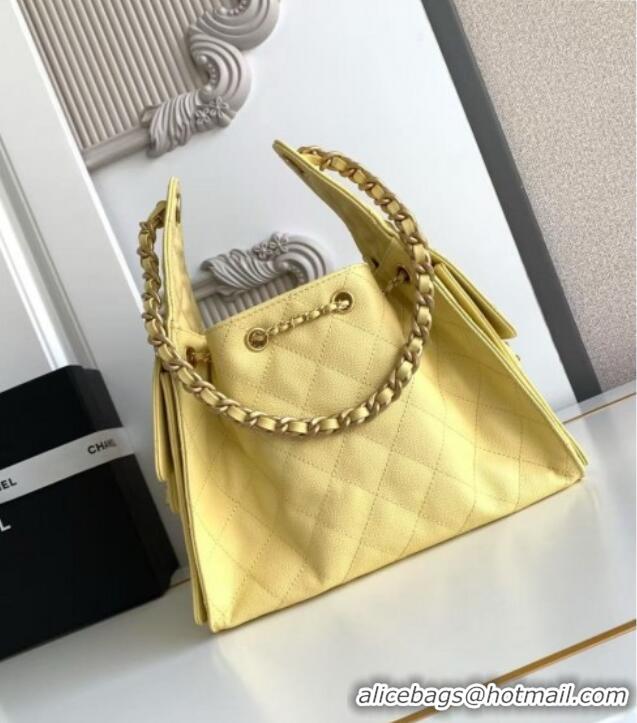 Promotional Chanel 25 Small Handbag in Grained Calfskin AS5293 Yellow Spring-Summer 2025