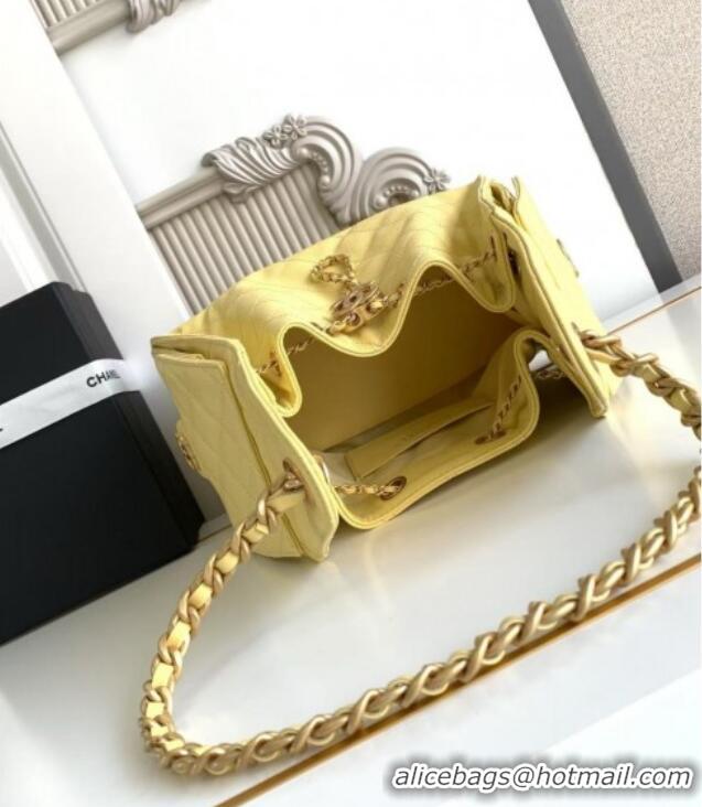 Promotional Chanel 25 Small Handbag in Grained Calfskin AS5293 Yellow Spring-Summer 2025
