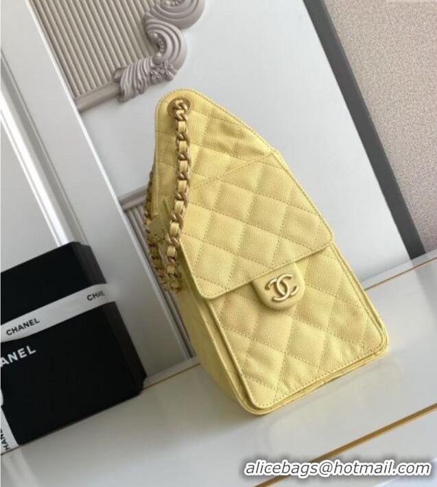 Promotional Chanel 25 Small Handbag in Grained Calfskin AS5293 Yellow Spring-Summer 2025