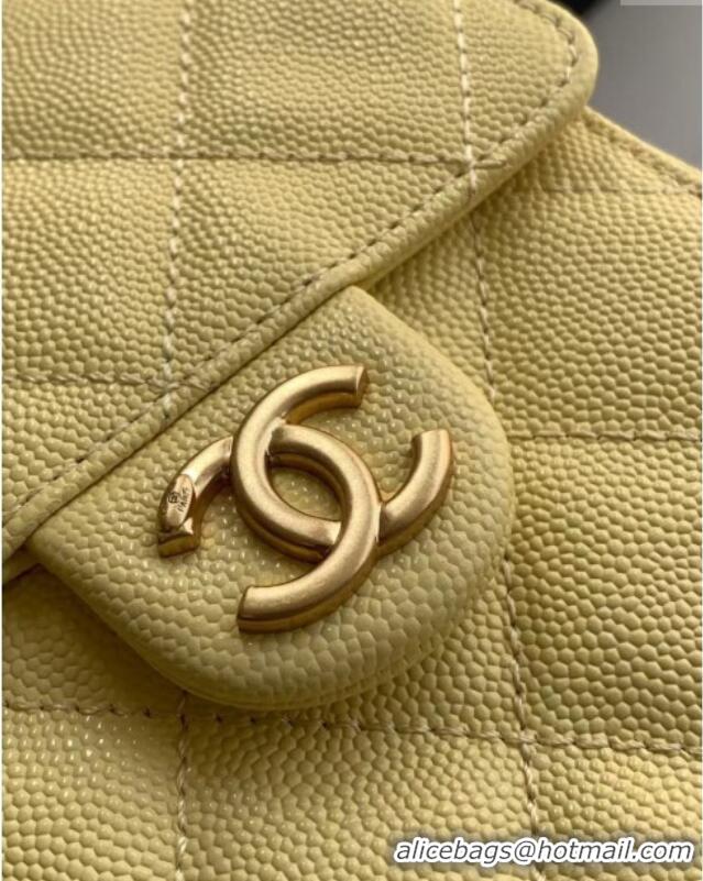 Promotional Chanel 25 Small Handbag in Grained Calfskin AS5293 Yellow Spring-Summer 2025