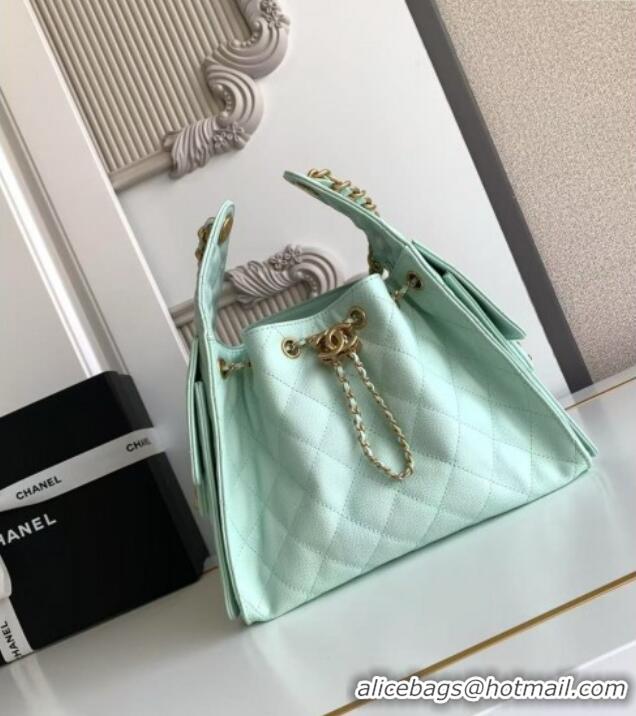 Buy Discount Chanel 25 Small Handbag in Grained Calfskin AS5293 Green Spring-Summer 2025