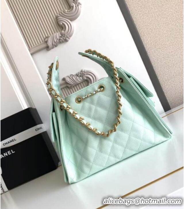Buy Discount Chanel 25 Small Handbag in Grained Calfskin AS5293 Green Spring-Summer 2025