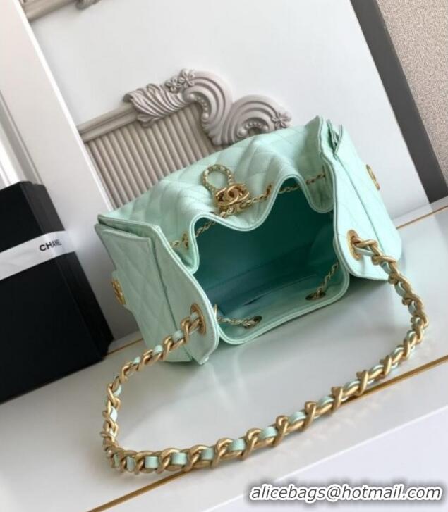 Buy Discount Chanel 25 Small Handbag in Grained Calfskin AS5293 Green Spring-Summer 2025