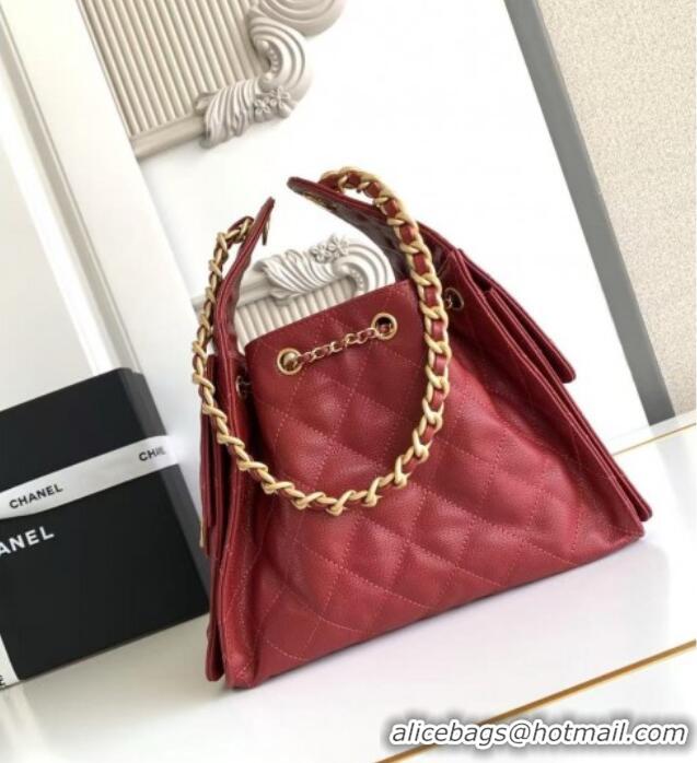 Top Quality Chanel 25 Small Handbag in Grained Calfskin AS5293 Burgundy Spring-Summer 2025