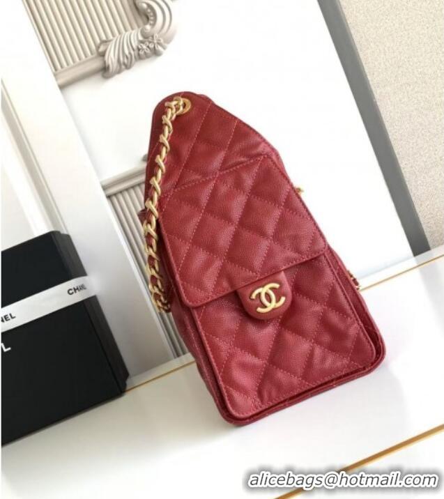 Top Quality Chanel 25 Small Handbag in Grained Calfskin AS5293 Burgundy Spring-Summer 2025