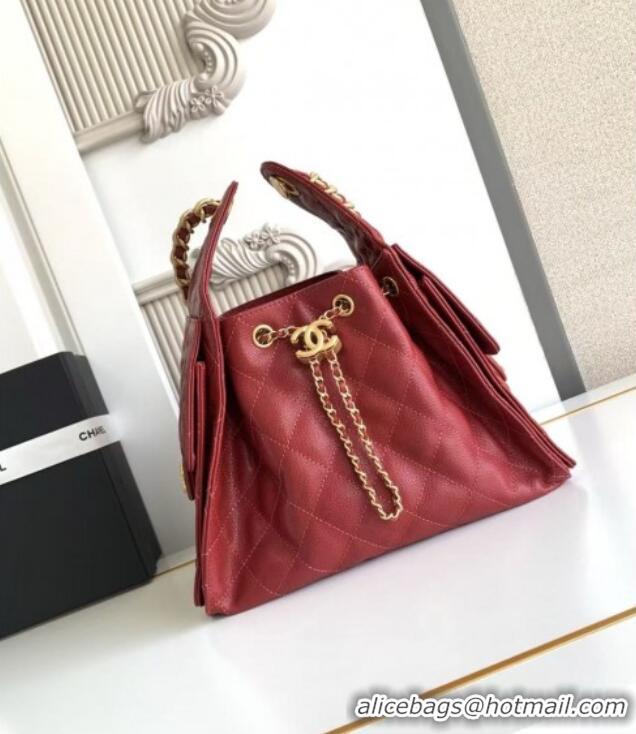 Top Quality Chanel 25 Small Handbag in Grained Calfskin AS5293 Burgundy Spring-Summer 2025