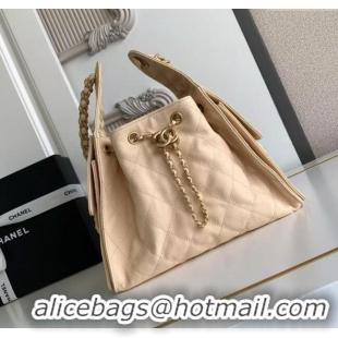 Luxury Cheap Chanel 25 Small Handbag in Grained Calfskin AS5293 Beige Spring-Summer 2025