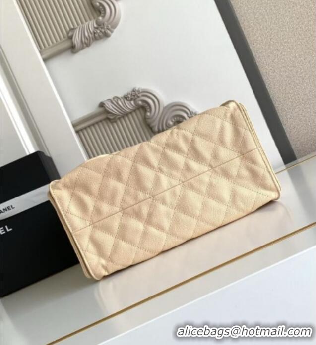 Luxury Cheap Chanel 25 Small Handbag in Grained Calfskin AS5293 Beige Spring-Summer 2025