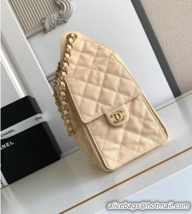 Luxury Cheap Chanel 25 Small Handbag in Grained Calfskin AS5293 Beige Spring-Summer 2025