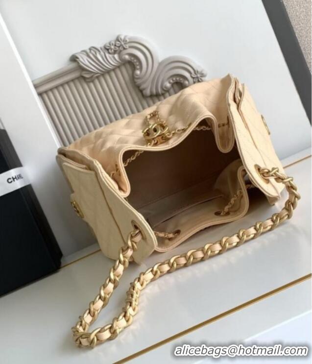 Luxury Cheap Chanel 25 Small Handbag in Grained Calfskin AS5293 Beige Spring-Summer 2025