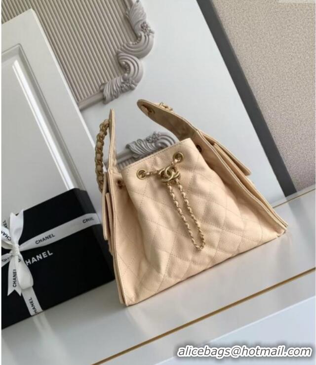 Luxury Cheap Chanel 25 Small Handbag in Grained Calfskin AS5293 Beige Spring-Summer 2025