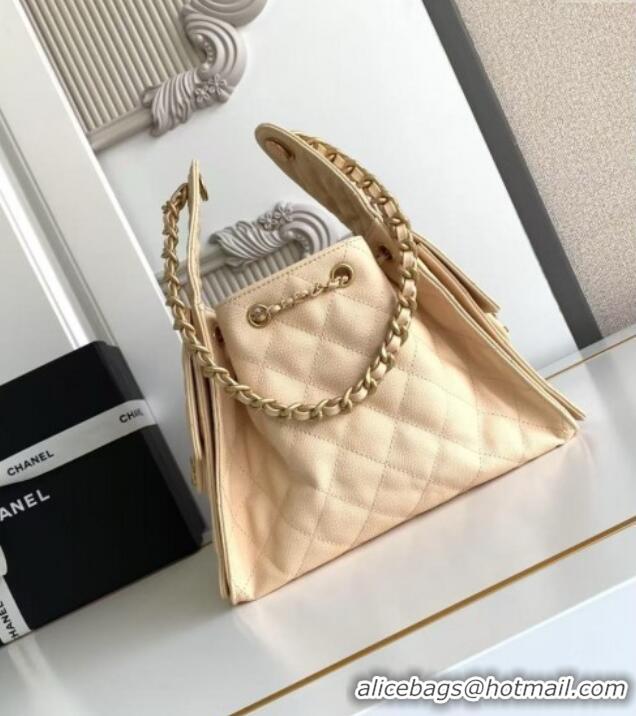 Luxury Cheap Chanel 25 Small Handbag in Grained Calfskin AS5293 Beige Spring-Summer 2025