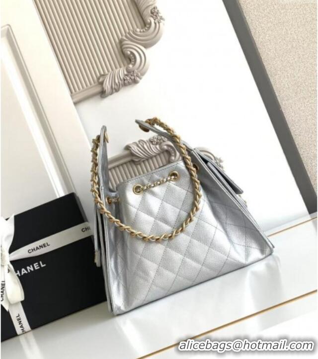 Top Grade Chanel 25 Small Handbag in Grained Calfskin AS5293 Silver Spring-Summer 2025