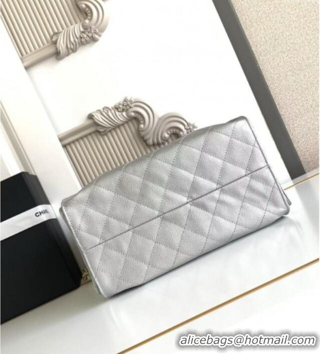 Top Grade Chanel 25 Small Handbag in Grained Calfskin AS5293 Silver Spring-Summer 2025